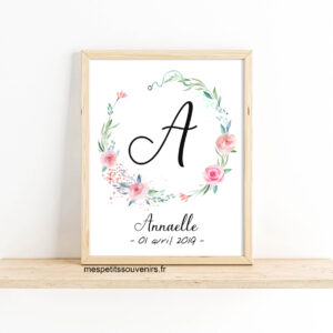 Affiche A4 Couronne de fleurs