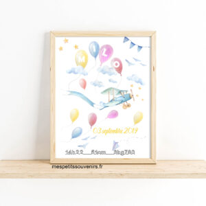 Affiche Avion aquarelle