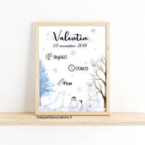 Affiche naissance A4 Banquise