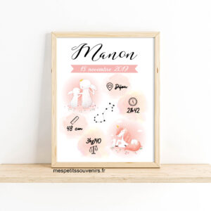 Affiche Licorne et ses lapins