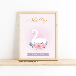 Affiche Cygne paillettes