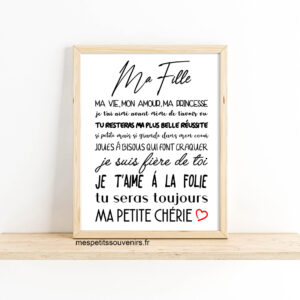 Affiche A4 Ma Fille