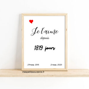 Affiche Je t'aime depuis ... jours