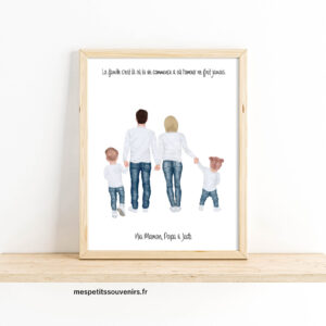 Affiche A4 Ma jolie famille Papa maman et 2 enfants