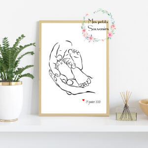 Affiche A3 Minimaliste personnalisée Jumeaux