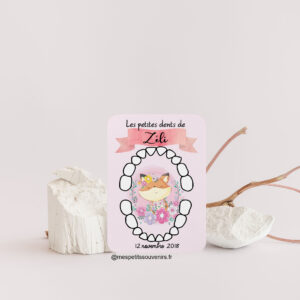 Carte dents de lait Renard & Fleurs