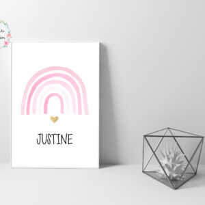 Affiche Personnalisée A4 Arc en ciel Rose