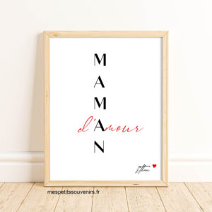 Affiche A3 Minimaliste Maman d'amour