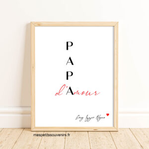 Affiche A3 Minimaliste Papa d'amour