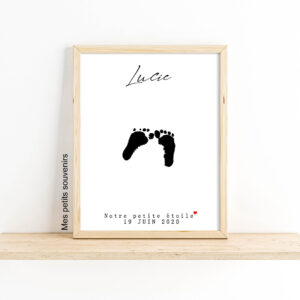 Affiche A4 Minimaliste empreintes bébé