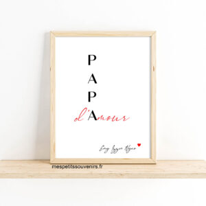 Affiche Minimaliste Papa d'amour
