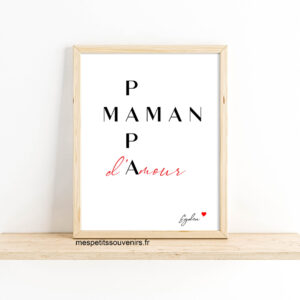 Affiche Minimaliste Papa & Maman d'amour