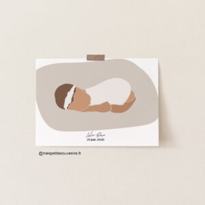 Affiche A4 Art abstrait bébé avec bandeau