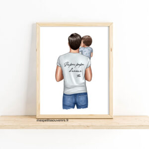 Affiche A4 Papa et son fils
