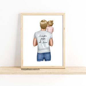 Affiche A4 Papa et sa petite princesse