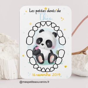 Carte dents de lait PERSONNALISÉE panda