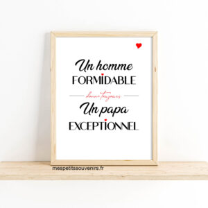 Affiche Minimaliste Un homme formidable donne toujours un papa exceptionnel