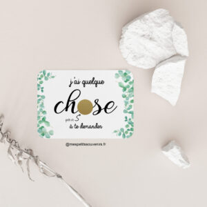 Carte à gratter Personnalisée J'ai quelque chose à te demander MARRAINE Eucalyptus
