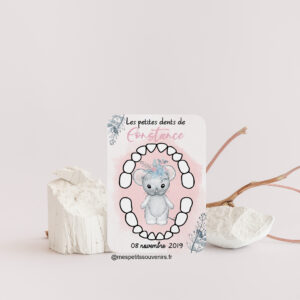 Carte dents de lait PERSONNALISÉE Souris