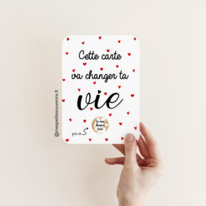 Carte à gratter Tata cœurs rouge