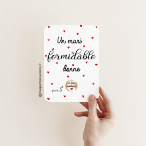 Carte à gratter un mari formidable donne un PAPA exceptionnel cœurs rouge