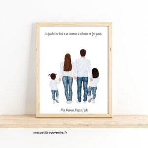 Affiche A4 Ma jolie famille 2 adultes et 2 enfants