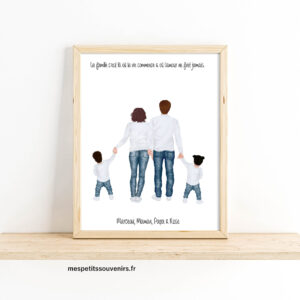 Affiche A4 Ma jolie famille Maman Papa jumeaux