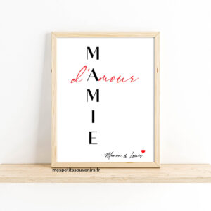 Affiche A4 Minimaliste MAMIE d'amour