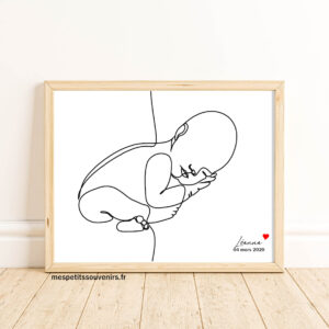 Affiche A3 minimaliste bébé nouveau né