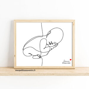 Affiche A4 minimaliste bébé nouveau né