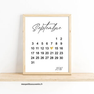 Affiche A4 finition métallique Minimaliste calendrier