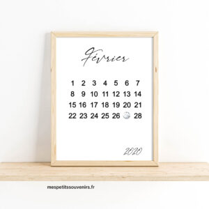 Affiche A4 Calendrier lune métallique