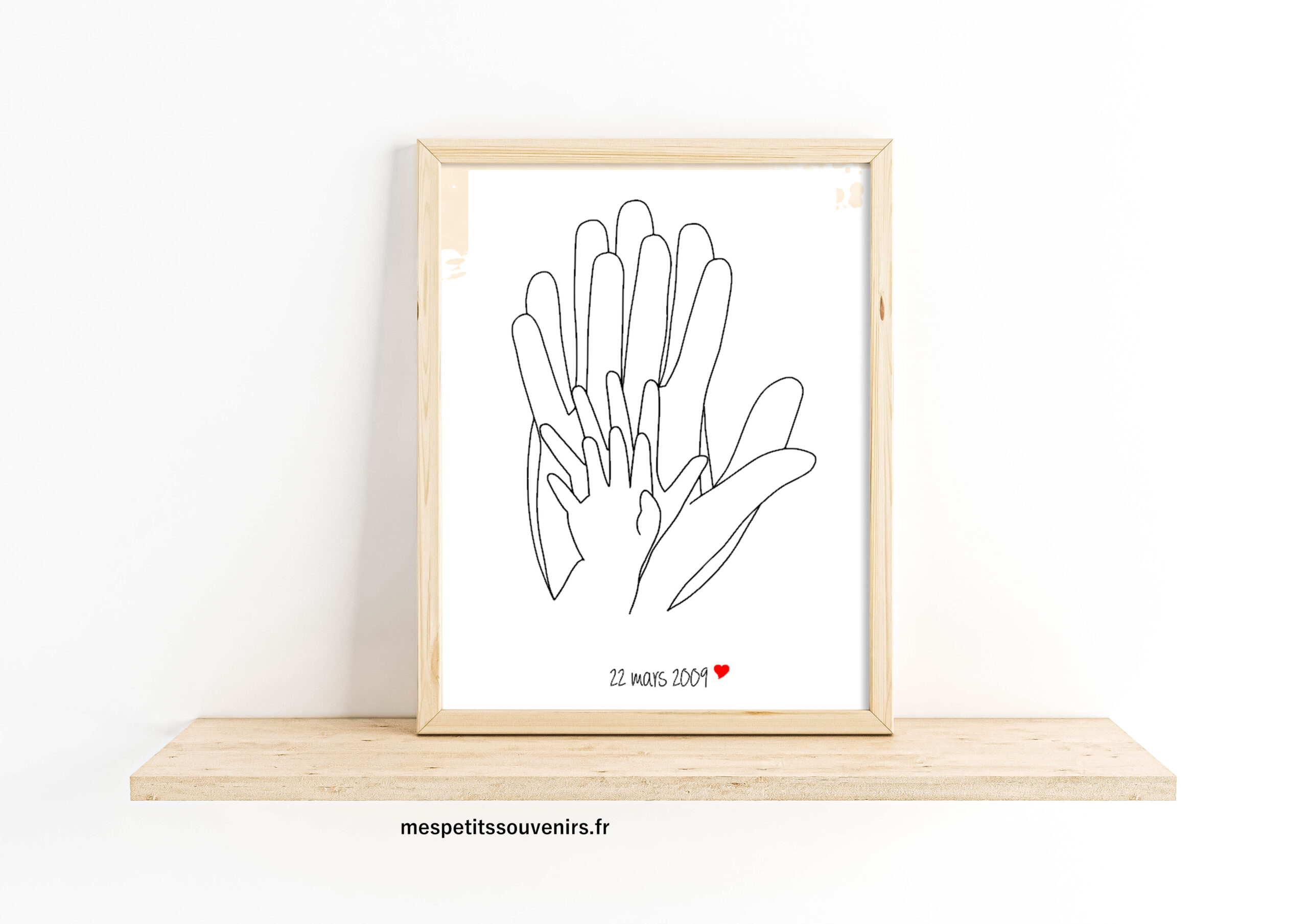 Affiche A4 Minimaliste personnalisée 4 mains