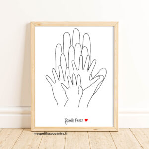 Affiche A3 Minimaliste personnalisée 5 mains