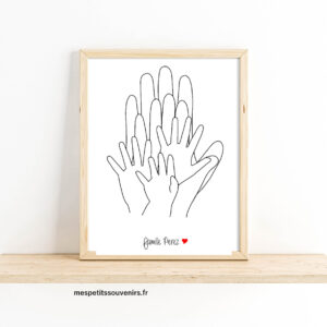Affiche A4 Minimaliste personnalisée5 mains