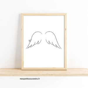 Affiche A4 Minimaliste personnalisée Ange