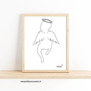 Affiche A4 Minimaliste personnalisée Bébé Ange