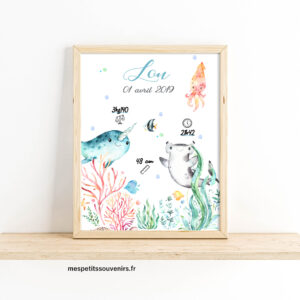 Affiche Naissance Fond marin