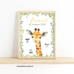 Affiche Naissance Girafe