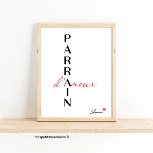 Affiche A4 Minimaliste PARRAIN d'amour