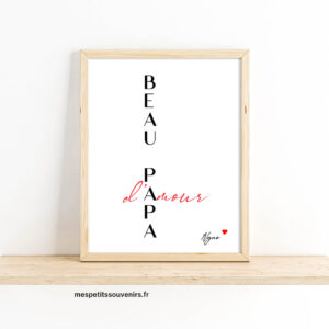 Affiche Minimaliste Beau Papa d'amour