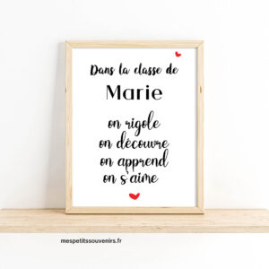 Affiche dans la classe de