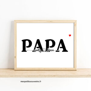 Affiche Minimaliste Papa & prénom d'enfant