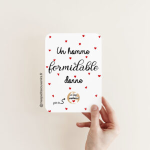 Carte à gratter un homme formidable donne un PAPA exceptionnel cœurs rouge