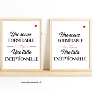 Affiche Minimaliste Un soeur formidable donne toujours une Tata / Tatie exceptionnelle