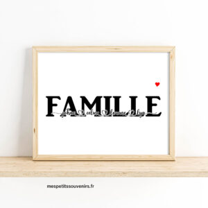 Affiche Minimaliste Famille & prénom d'enfant