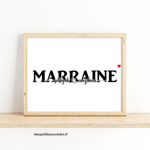 Affiche Minimaliste Marraine & prénom d'enfant