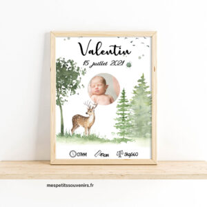 Affiche Naissance dans la forêt avec Photo