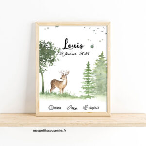 Affiche Naissance Personnalisée Dans la forêt