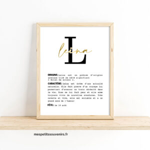 Affiche A4 Prénom & signification